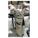 Golden Bear golf bag and clubs
