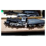 Trains, includes box of tracks and buildings,