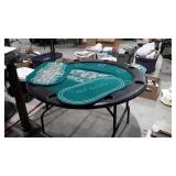 Poker Game Table, Folding legs, tear on edge of