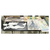 Five water themed signs: mermaid, fish, octopus,