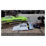 RC Geico pro boat with batteries, manual and
