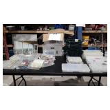 Fishing lures and tackle lot, plus 10 empty