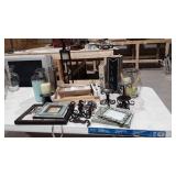 Group lot of home decor, includes wall hanging