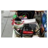 Tote full of self-care goods, includes lotions,