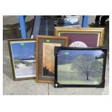 Four Framed wall décor prints, home décor style