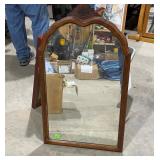 Walnut framed mirror 22w x 38h