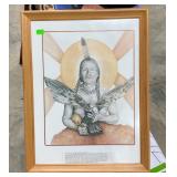 Framed Indian Art entitled Allies numbered