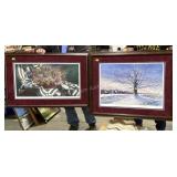 Two Home décor wall prints, NO Glass, framed.