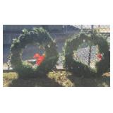 Two 36" Lighted Wreaths, they fold in half for