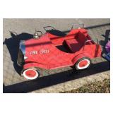 Fire Chief Pedal Car Note NO STEERING WHEEL.