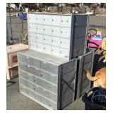 Post Office Boxes, 3 Aluminum units having 20