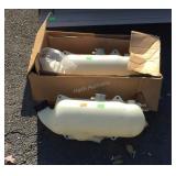 Two Freightliner Poly Radiator Antifreeze Tanks