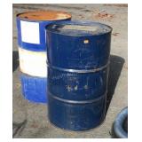Two metal 55 gallon Barrels, empty used for motor