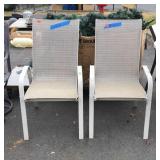 Pair of Outdoor Chairs, aluminum framed with mesh