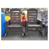 Pair of poly Outdoor Rocking Chairs, brown color,