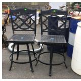 Pair of Outdoor Swivel Counter Stools, 26x24"