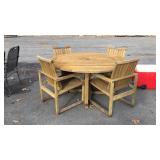 5pc Outdoor Table Set, 60" round table with 4