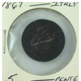 1867 Italy copper 5 centesimi