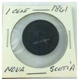 1861 Nova Scotia one cent copper