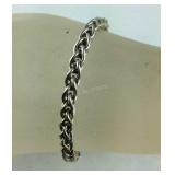 Sterling silver double link bracelet 6in