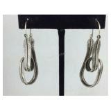 Sterling silver feather earrings