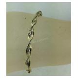 Sterling silver twisted bracelet 7in