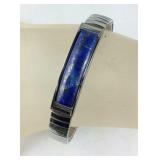 Lapis lazuli bracelet stainless steel 7.25in
