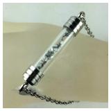 Glass bottle bracelet with dainty charm stainless