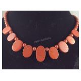 Red jasper necklace 18-20in stainless steel