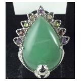 Size 8 green aventurine multi gemstone cocktail