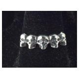 Sterling silver size 7 skull ring