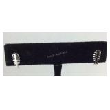 Sterling silver fishbone earrings