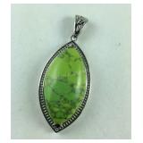 Green howlite stainless steel pendant 17.00ctw