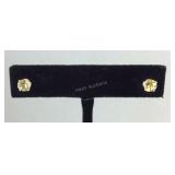 Sterling.88ct citrine solitaire 5mm stud earrings