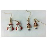 Two pairs multi color Austrian crystal and enamel