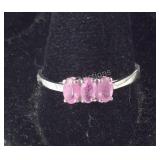 Size 10 Sterling 1.03ct hot pink sapphire t