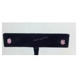 Sterling .69ct got pink sapphire stud earrings