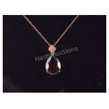 14k rose gold over Sterling simulated red and