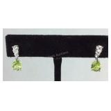 Sterling peridot and simulated diamond drop