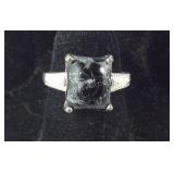 Size 6 Sterling 5.6ct matrix black spinel