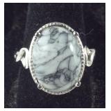 Size 8 Austrian pinolith solitaire 10.10ct ring