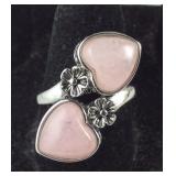 Size 9 Galilea rose quartz heart bypass 5.9ct