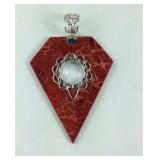 Sterling silver sponge coral pendant