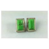 Sterling silver green turquoise earrings