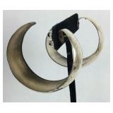 Sterling silver large hoop earrings 31.1grams