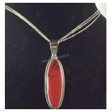 Sterling silver necklace 18in and matching