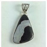 Black White & Red Stone Pendant