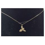 14K CZ Bee Necklace Yellow Gold 1.1, grams, size