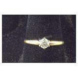 14K .25 CT Genuine Diamond Engagement Ring Yellow
