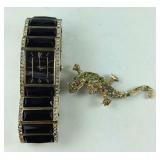 Bedazzled Lizard Brooch & Sofia Verga Stretch